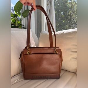 Chanel Tan Leather Shoulder Bag